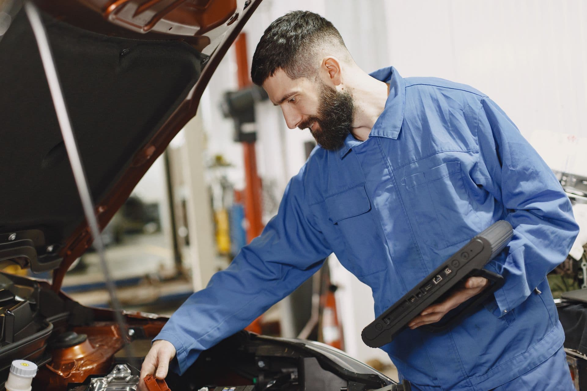 Automotive technician at work