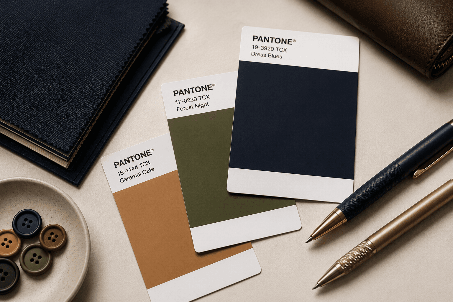 Pantone colour cards for uniform palette selection