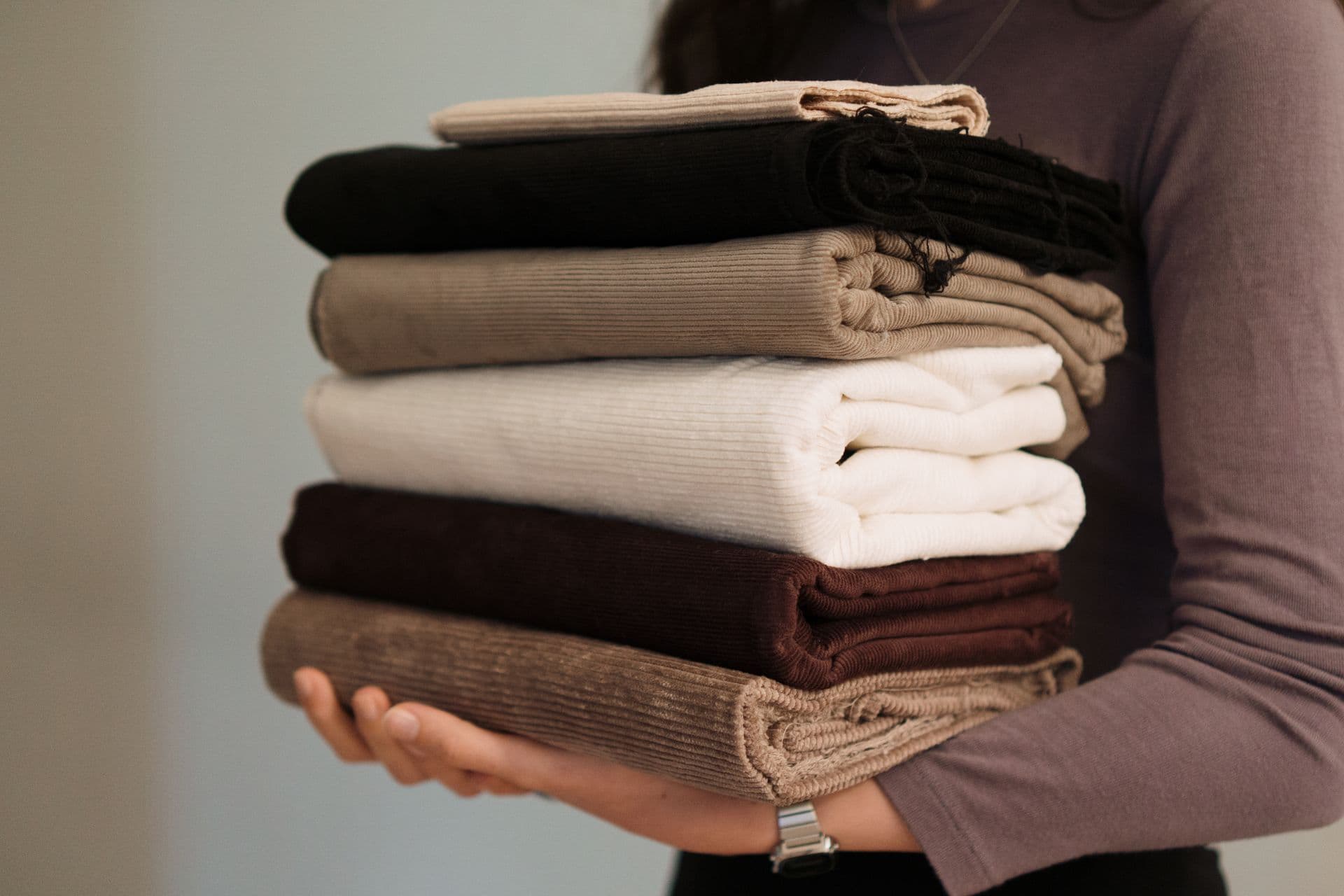 Folded fabric textile stack